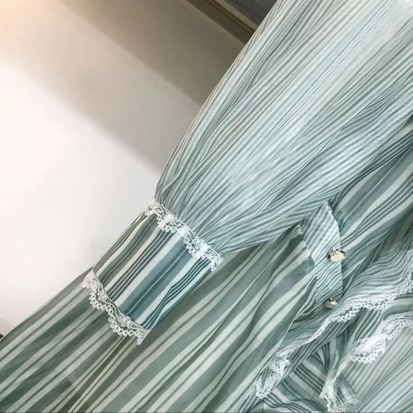 Runway Blue Stripe Asymmetrical Dress - Picture 12 of 13